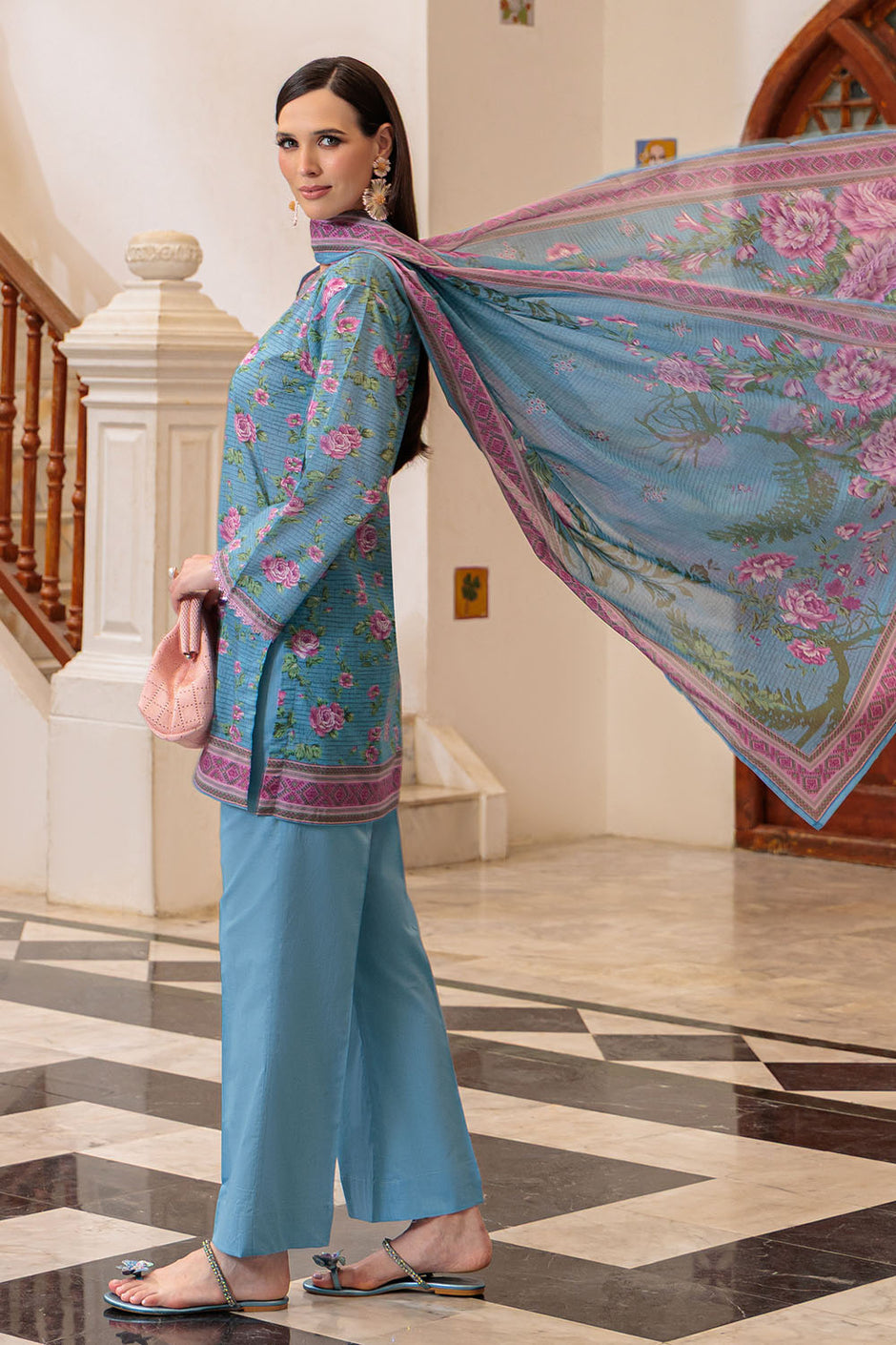 3 Piece Printed Lawn Suit and Dyed Trouser