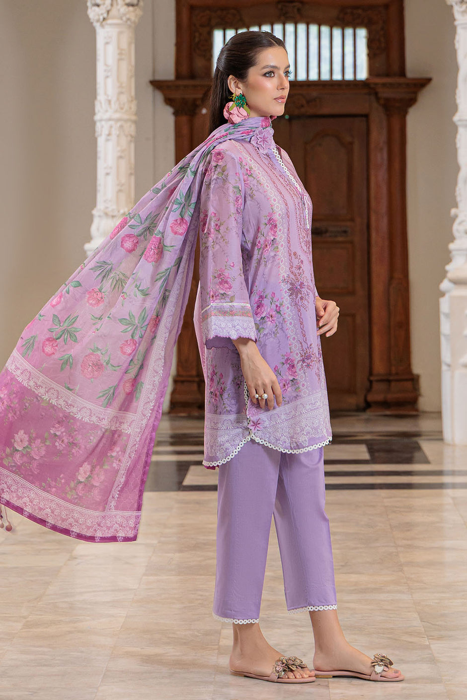 3 Piece Printed Lawn Suit and Dyed Trouser