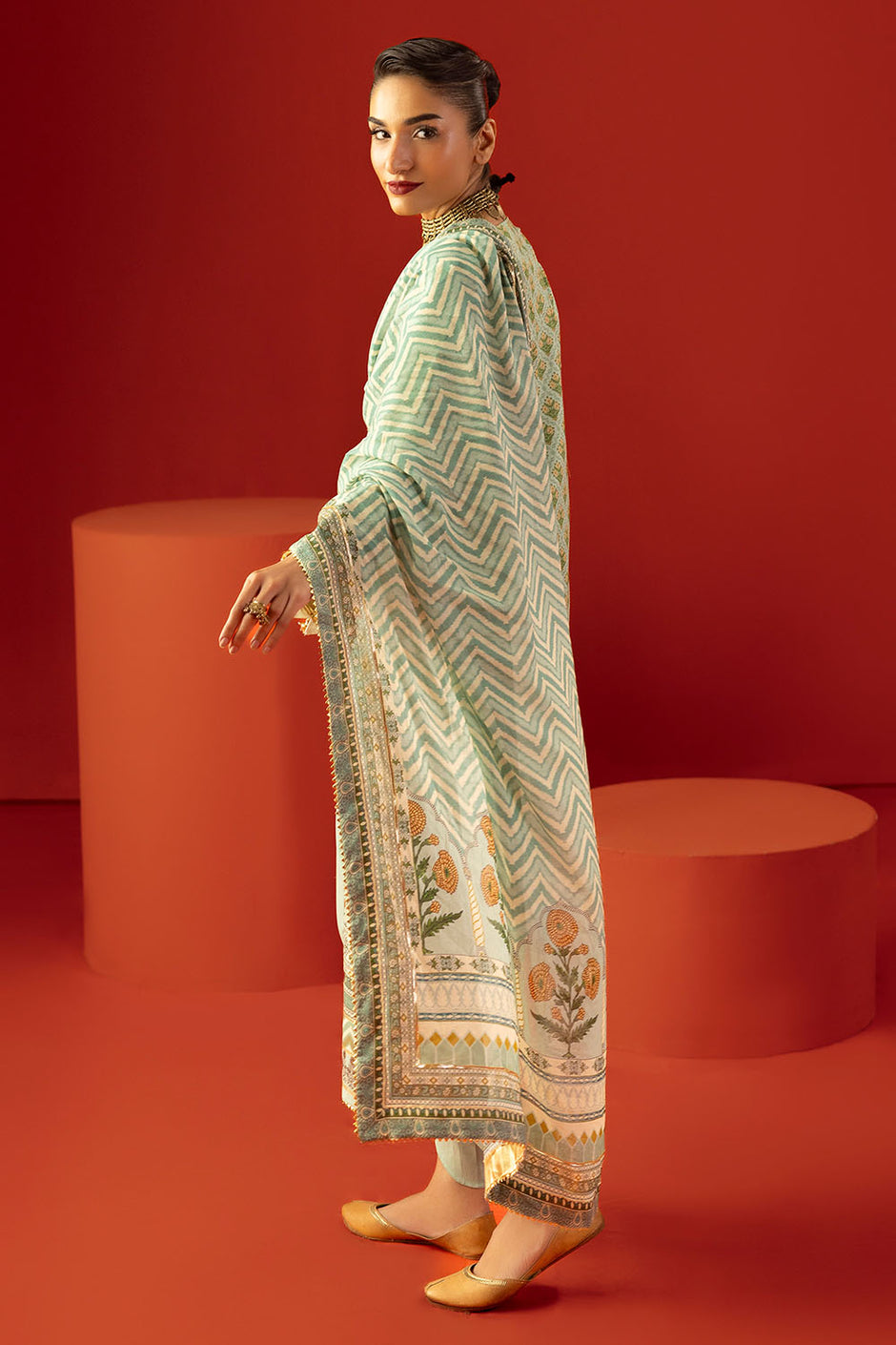 3 Piece Printed Lawn Suit with Dupatta