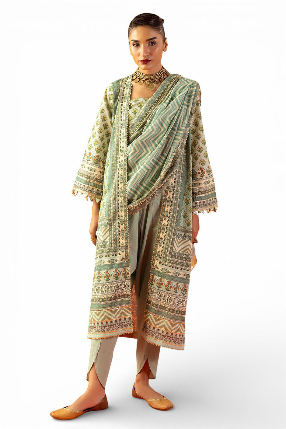 3 Piece Printed Lawn Suit with Dupatta
