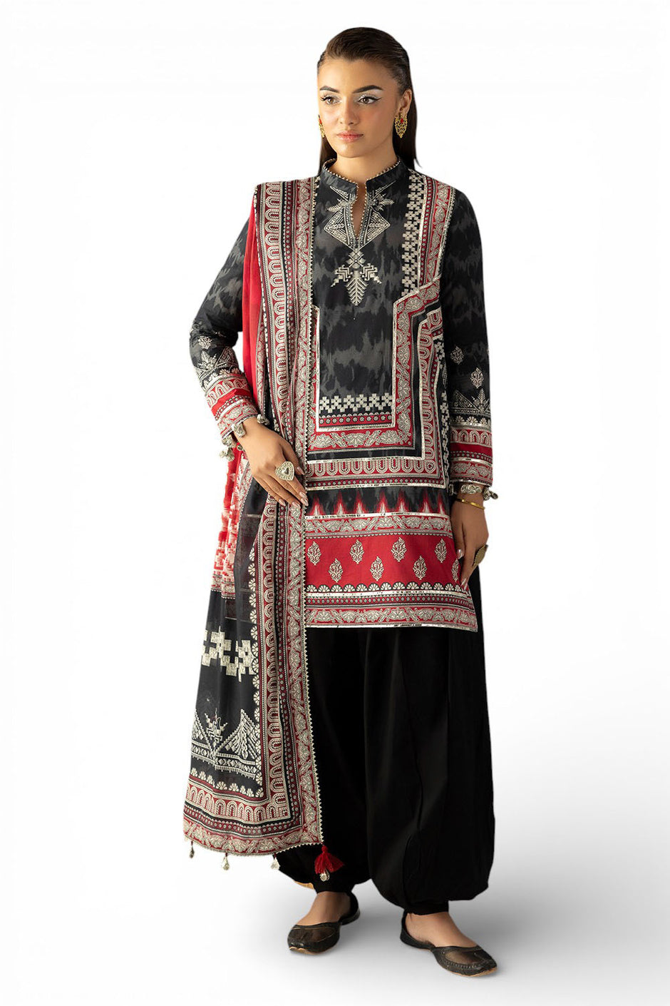 3 Piece Printed Lawn Suit with Dupatta