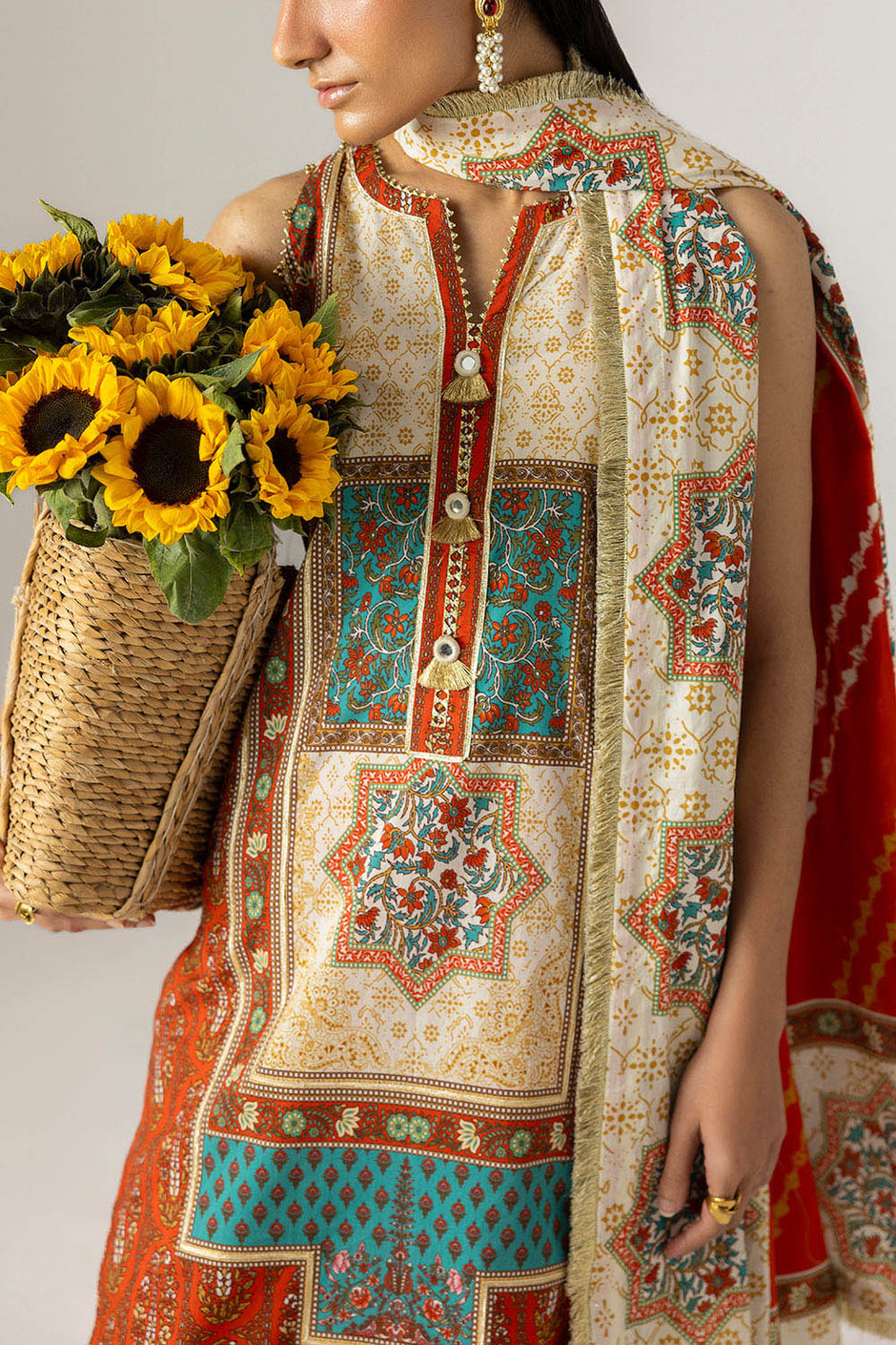 3 Piece Printed Lawn Suit with Printed Lawn Dupatta