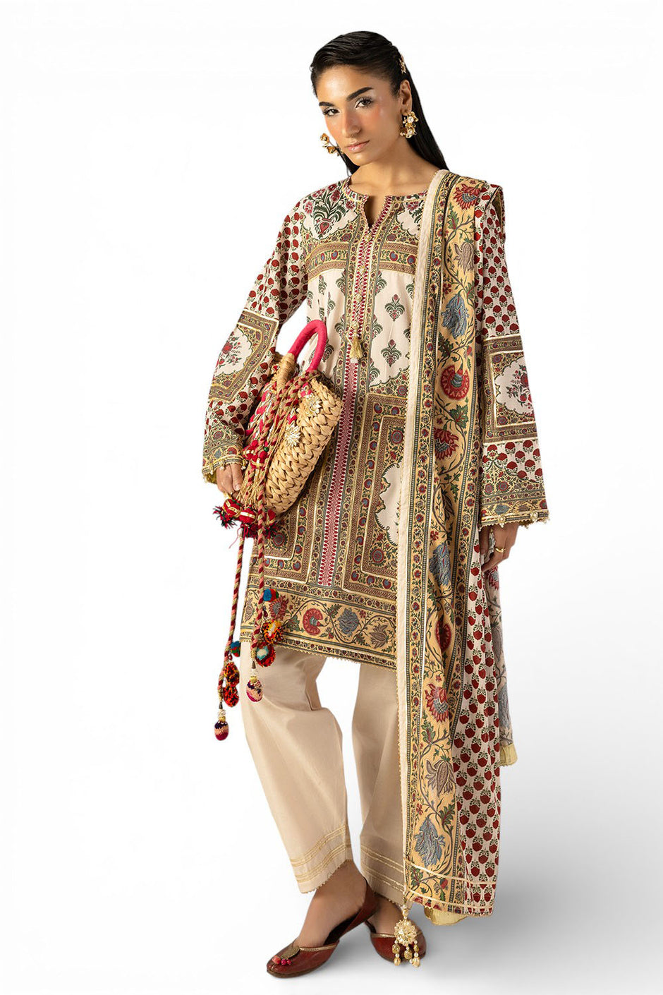 3 Piece Printed Lawn Suit with Dupatta