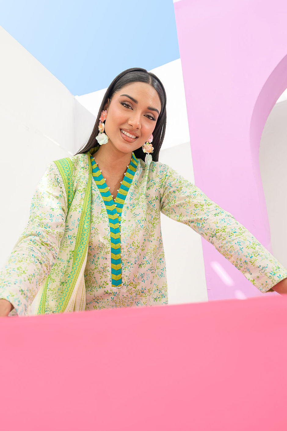 3 Piece Printed Lawn Suit and Dyed Trouser