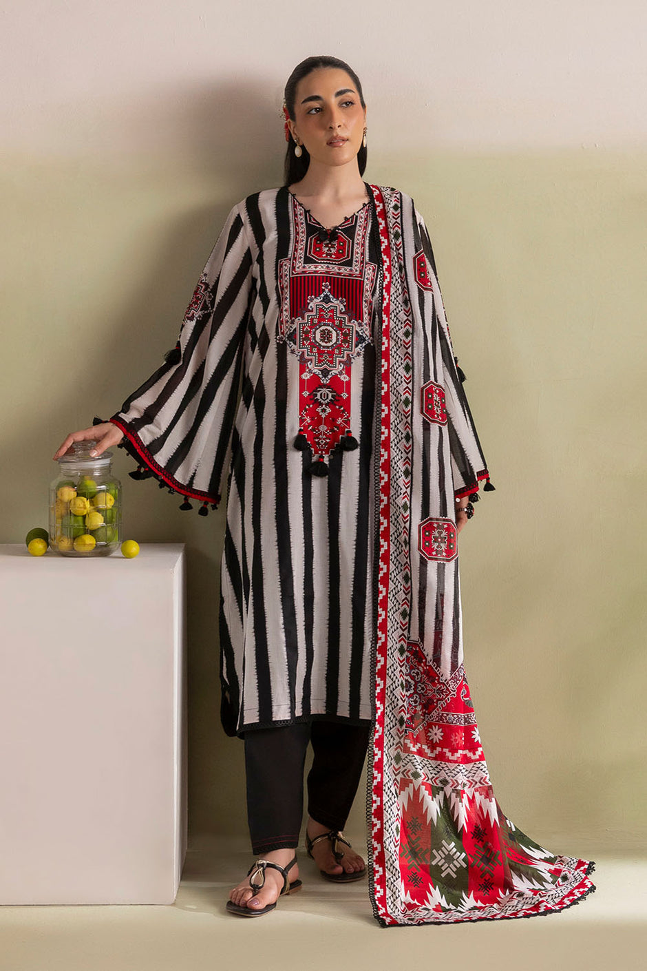 3 Piece Printed Lawn Suit with Dupatta