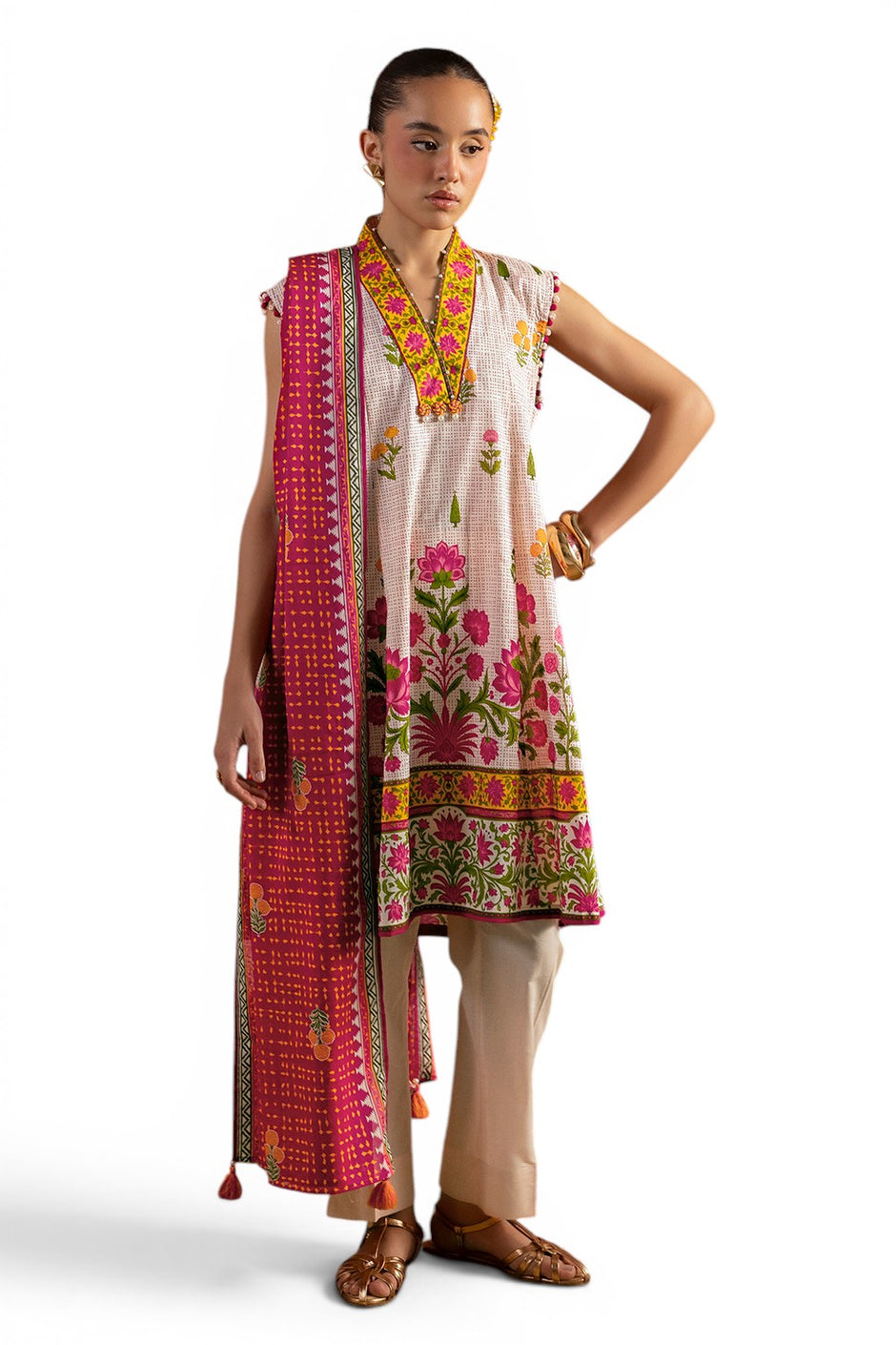 3 Piece Printed Lawn Suit with Dupatta