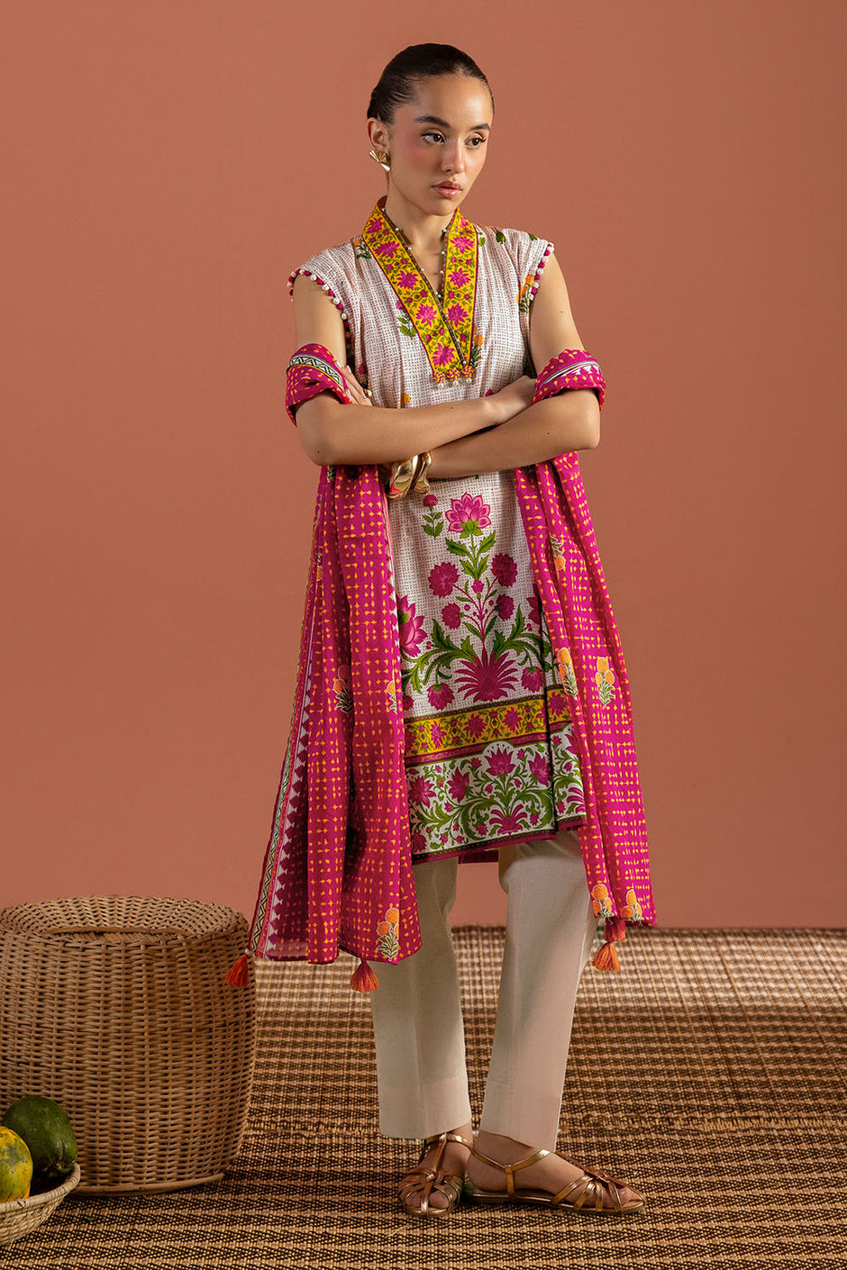 3 Piece Printed Lawn Suit with Dupatta