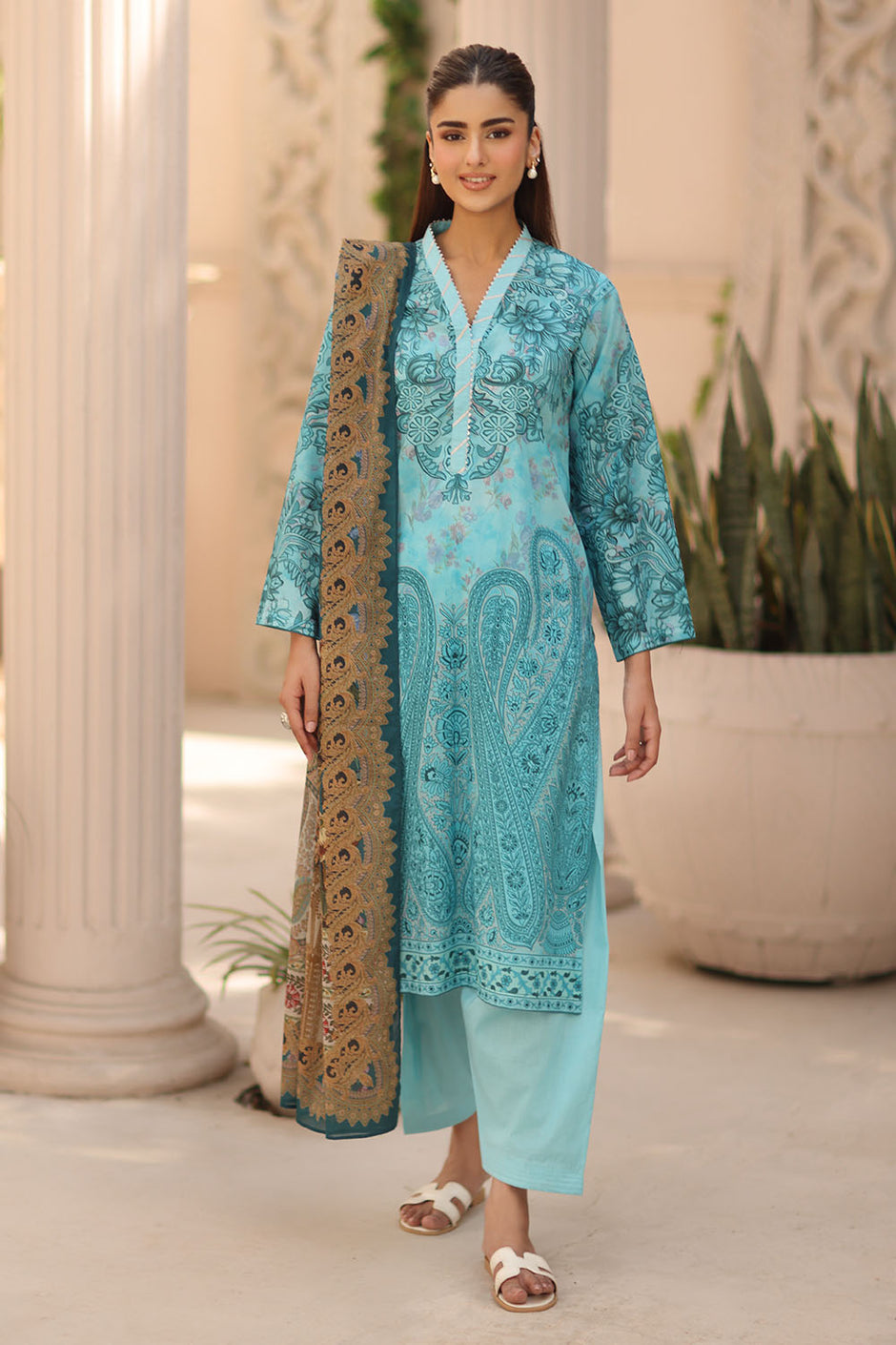 3 Piece Printed Lawn Suit with Printed Lawn Dupatta