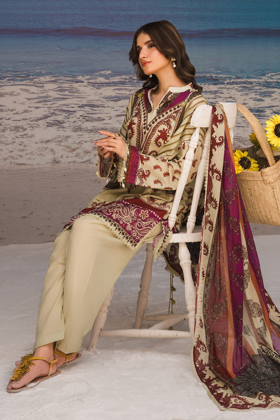 3 Piece Printed Lawn Suit with Printed Lawn Dupatta