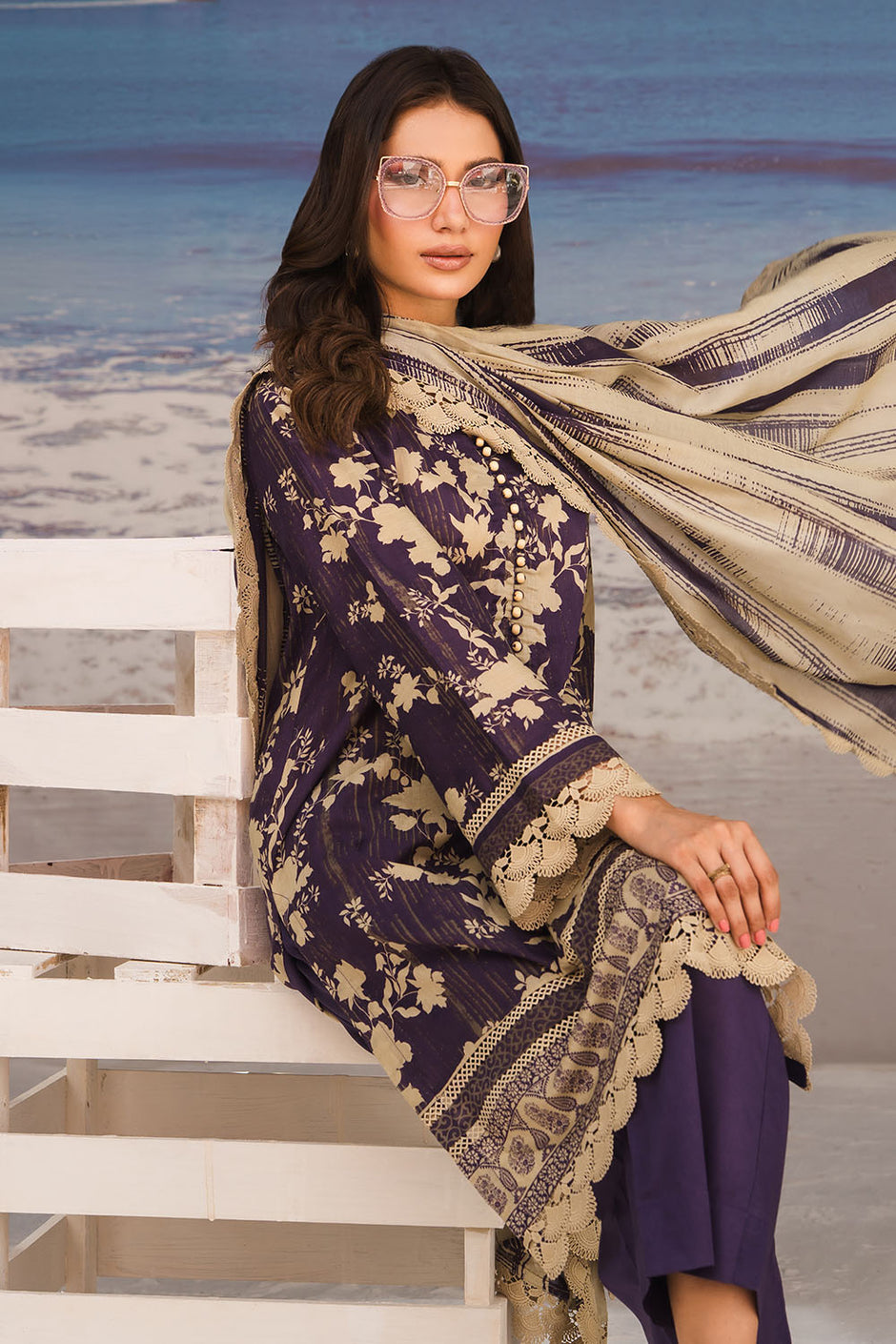 3 Piece Printed Lawn Suit with Printed Lawn Dupatta