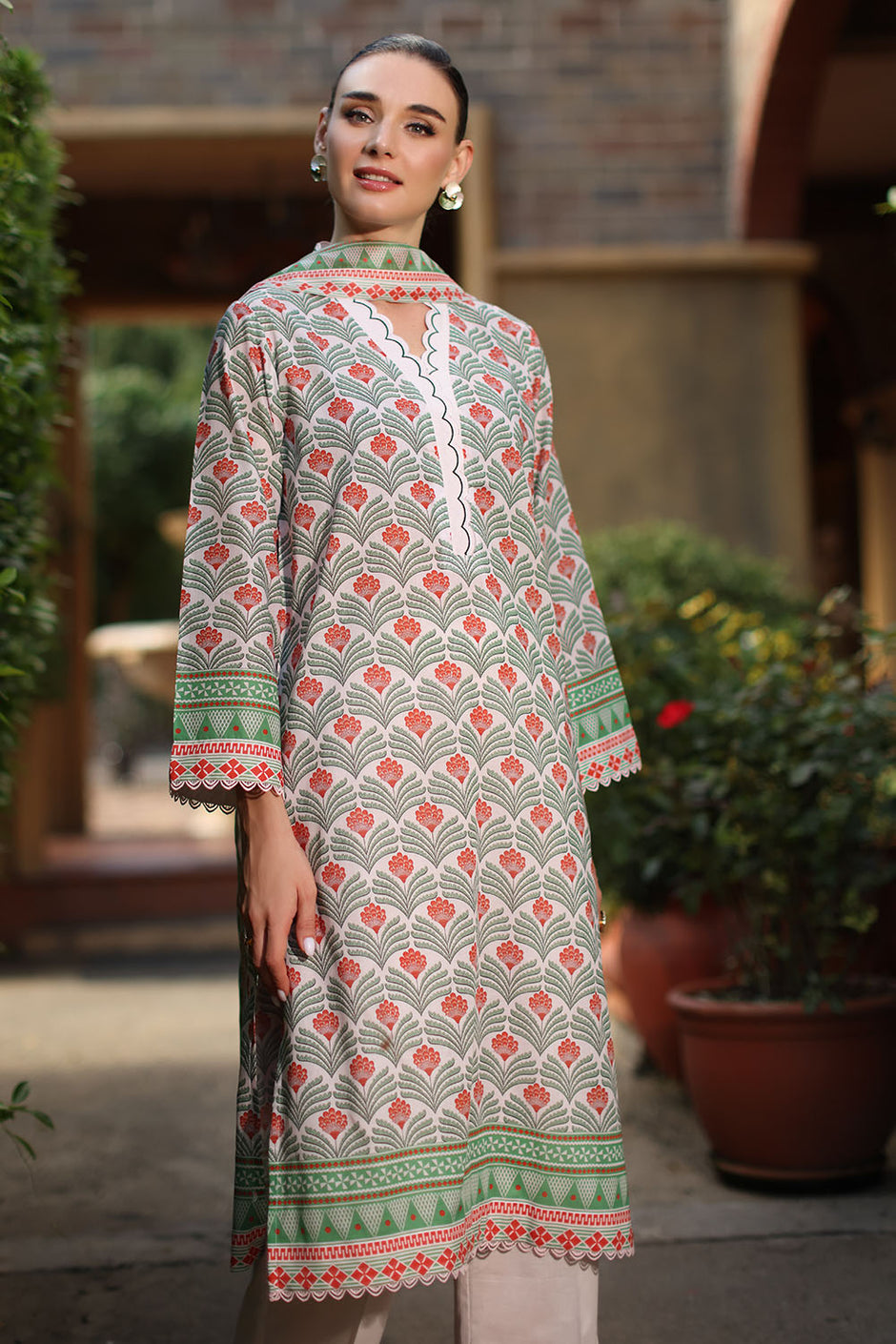 3 Piece Printed Lawn Suit with Dupatta