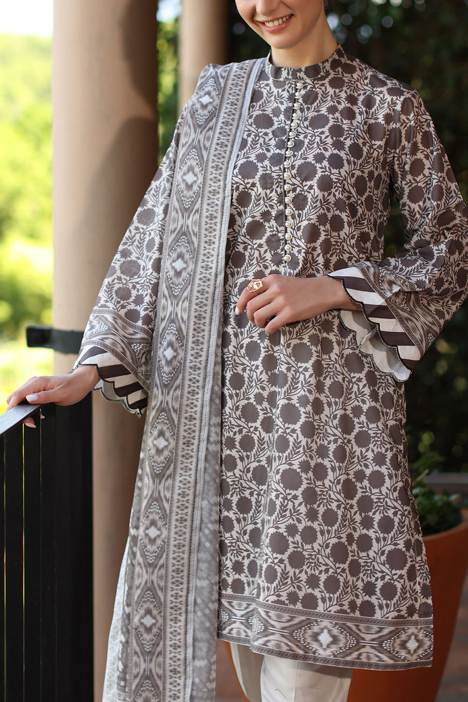 3 Piece Printed Lawn Suit with Dupatta