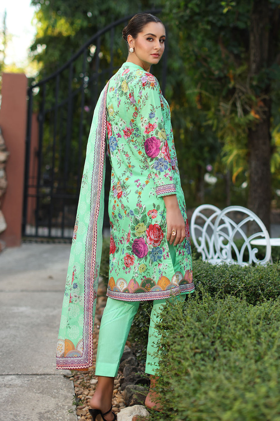 3 Piece Printed Lawn Suit with Dupatta