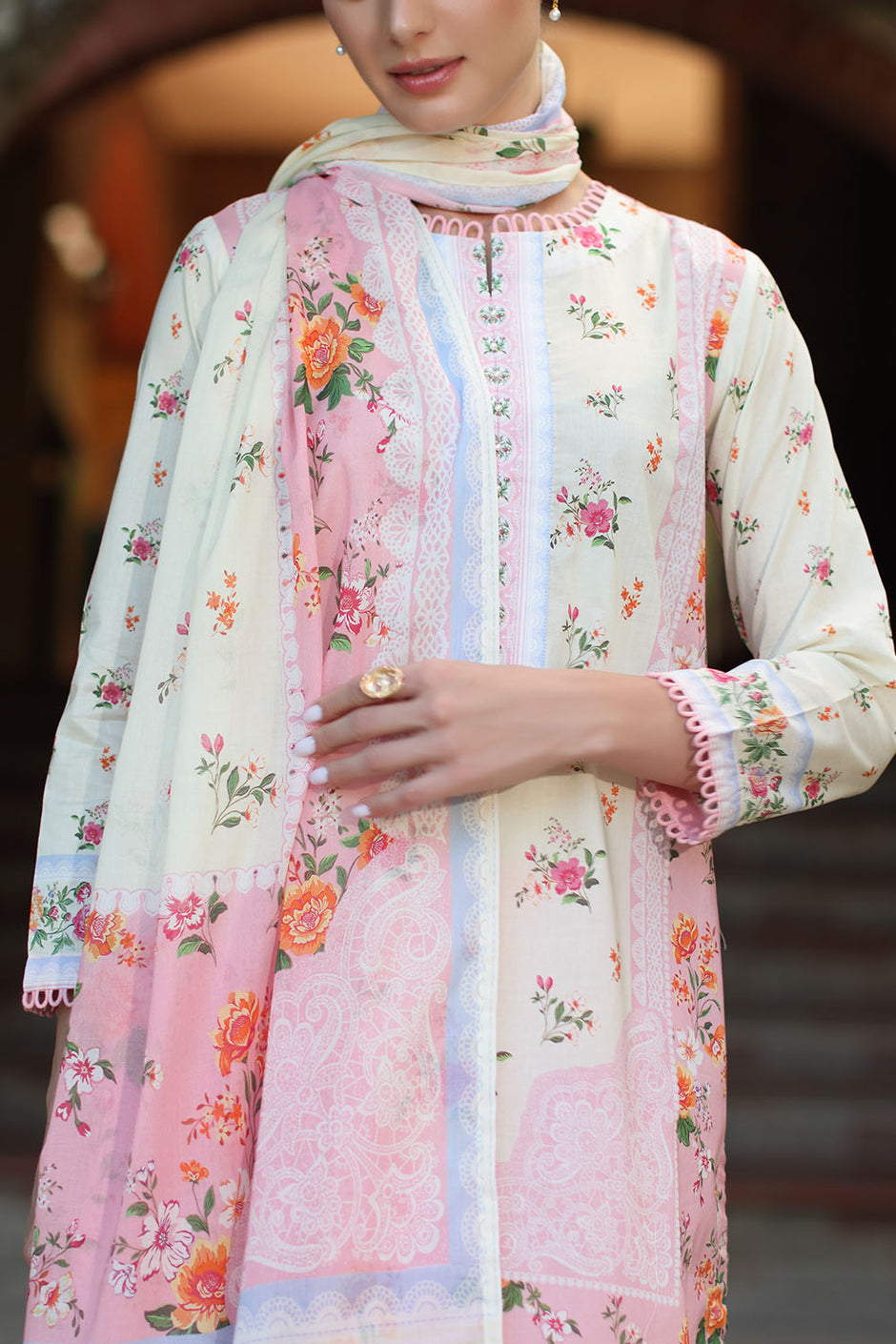 3 Piece Printed Lawn Suit with Dupatta