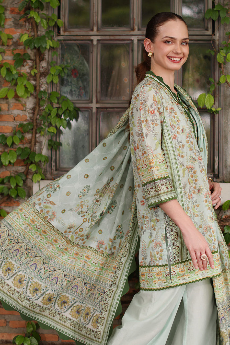 3 Piece Printed Lawn Suit with Printed Lawn Dupatta