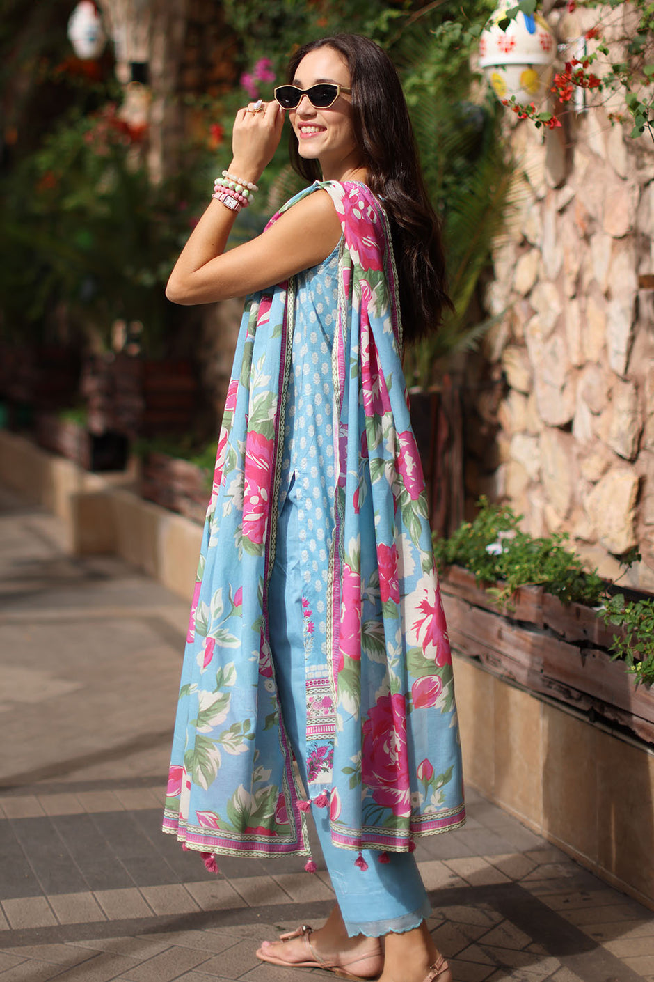 3 Piece Embroidered Lawn Suit with Printed Lawn Dupatta