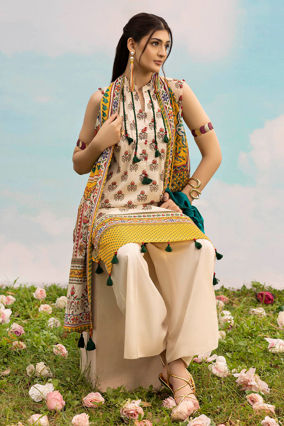 3 Piece Printed Lawn Suit with Dupatta