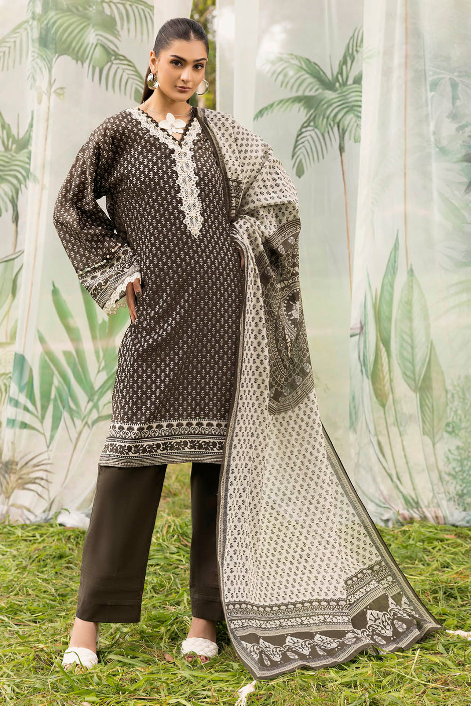3 Piece Printed Lawn Suit with Dupatta