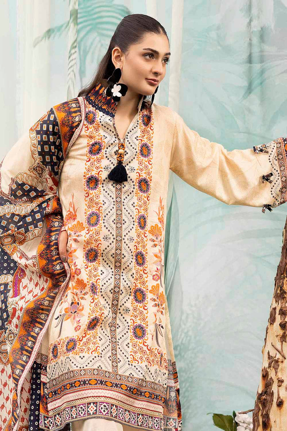 3 Piece Printed Lawn Suit with Dupatta