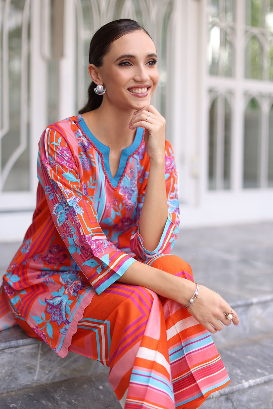 2 Piece Printed Lawn Suit with Printed Trouser