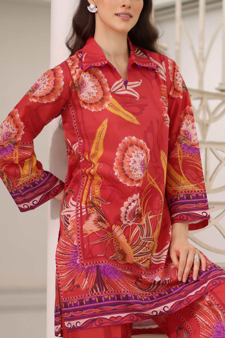 2 Piece Printed Lawn Suit with Printed Trouser