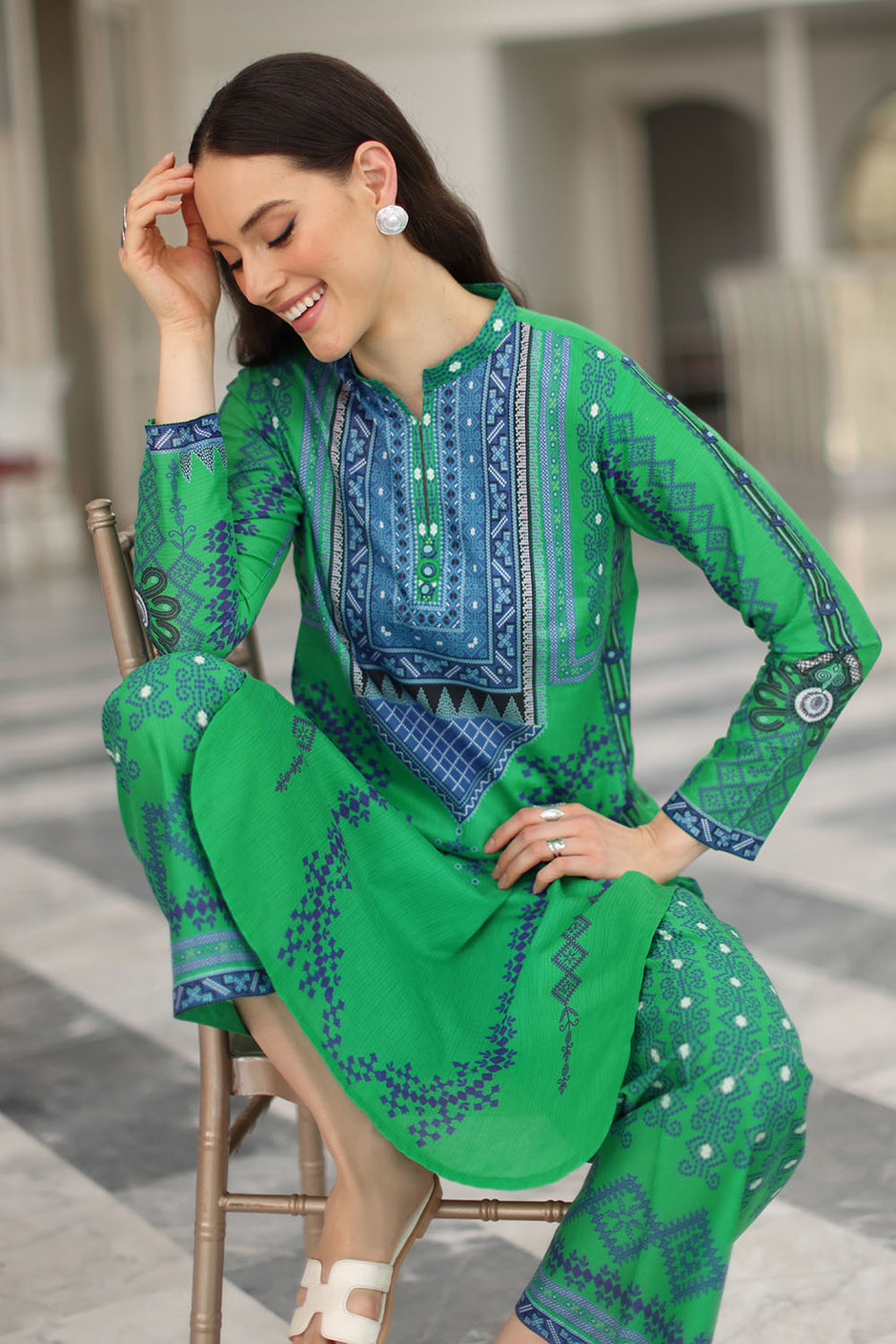2 Piece Printed Lawn Suit with Printed Trouser