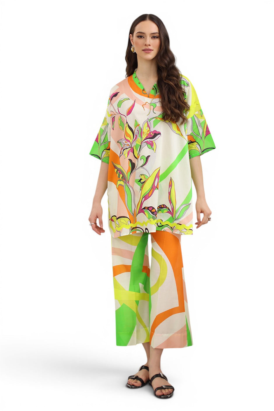 2 Piece Printed Lawn Suit with Printed Trouser