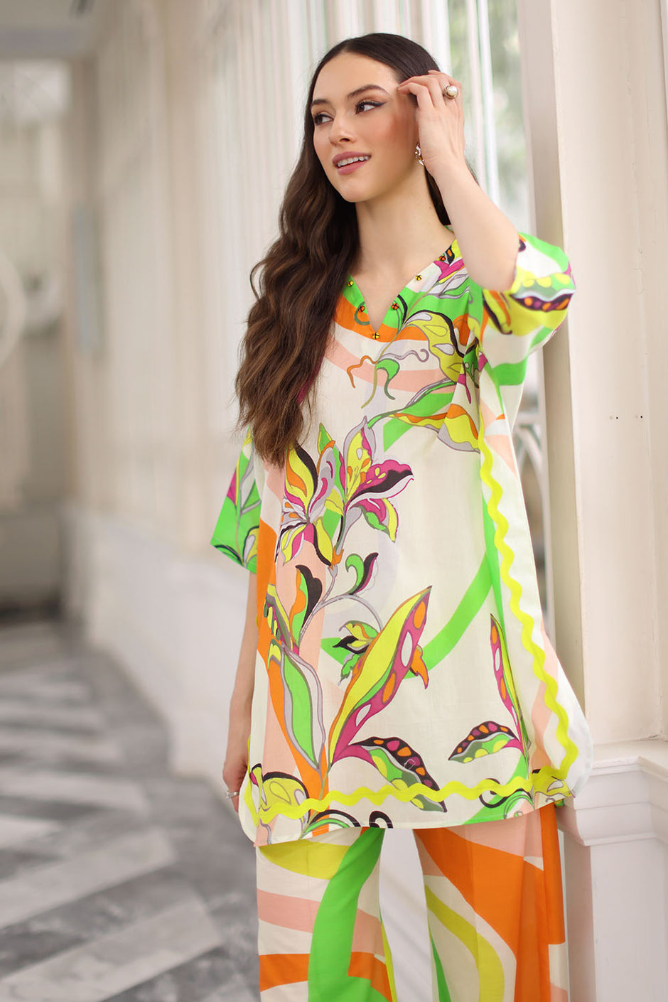 2 Piece Printed Lawn Suit with Printed Trouser