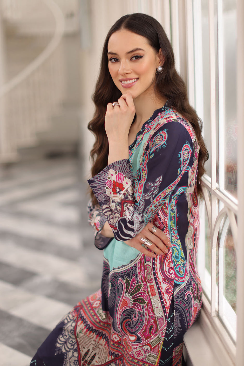 2 Piece Printed Lawn Suit with Printed Trouser