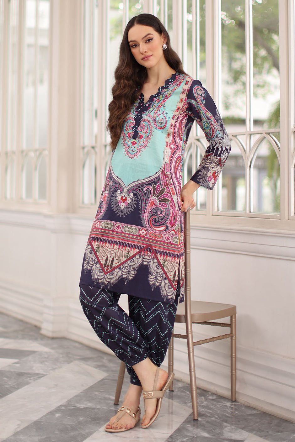 2 Piece Printed Lawn Suit with Printed Trouser