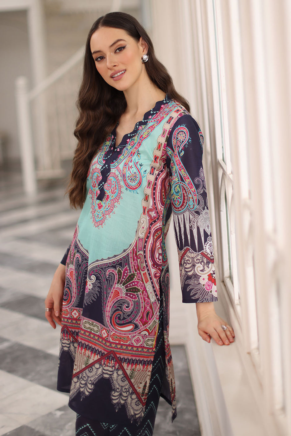 2 Piece Printed Lawn Suit with Printed Trouser