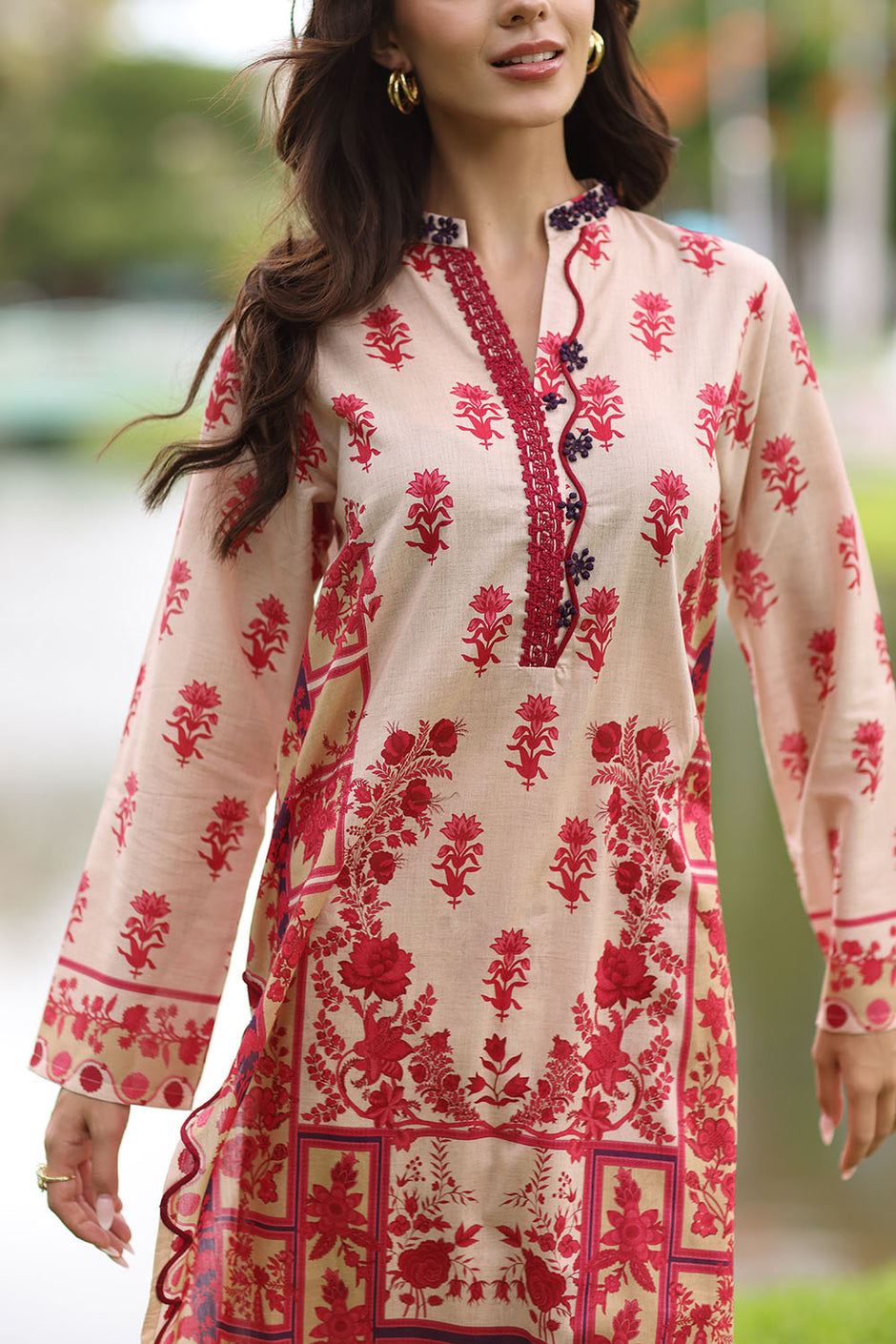 2 Piece Printed Lawn Suit with Printed Trouser