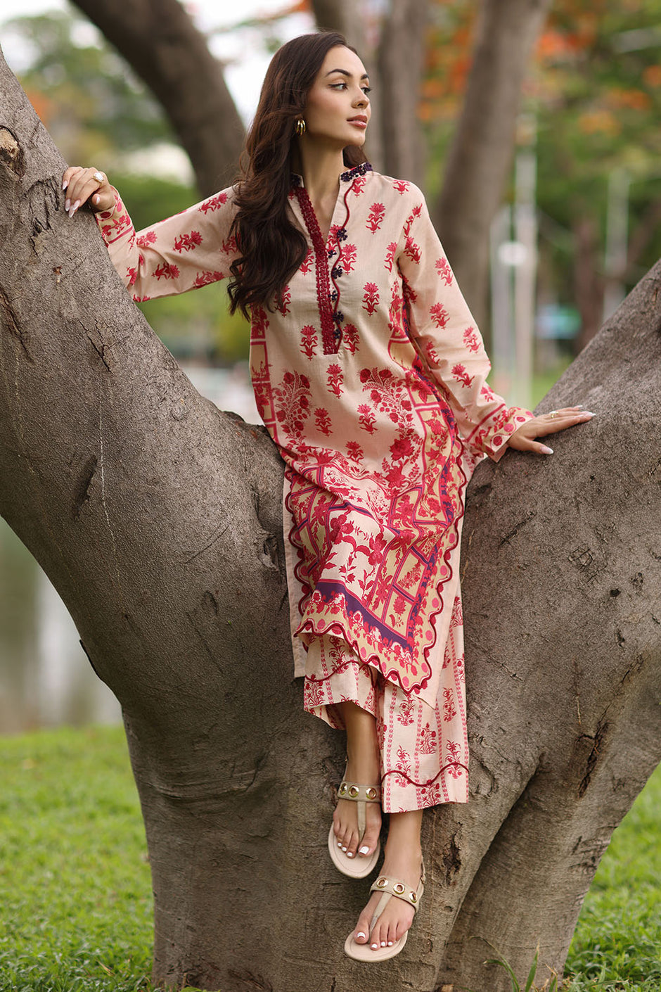 2 Piece Printed Lawn Suit with Printed Trouser