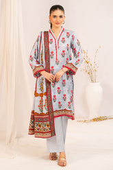 3 Piece Printed Linen Suit with Dupatta WNS-52050