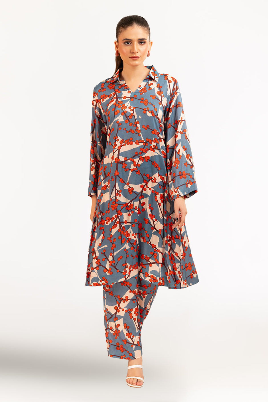 1 Piece Printed Linen Shirt SV-52002