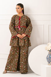 2 Piece Printed Slub Viscose Suit WNST-52005