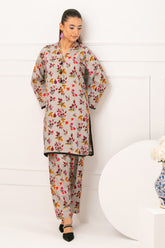 2 Piece Printed Slub Viscose Suit WNST-52006