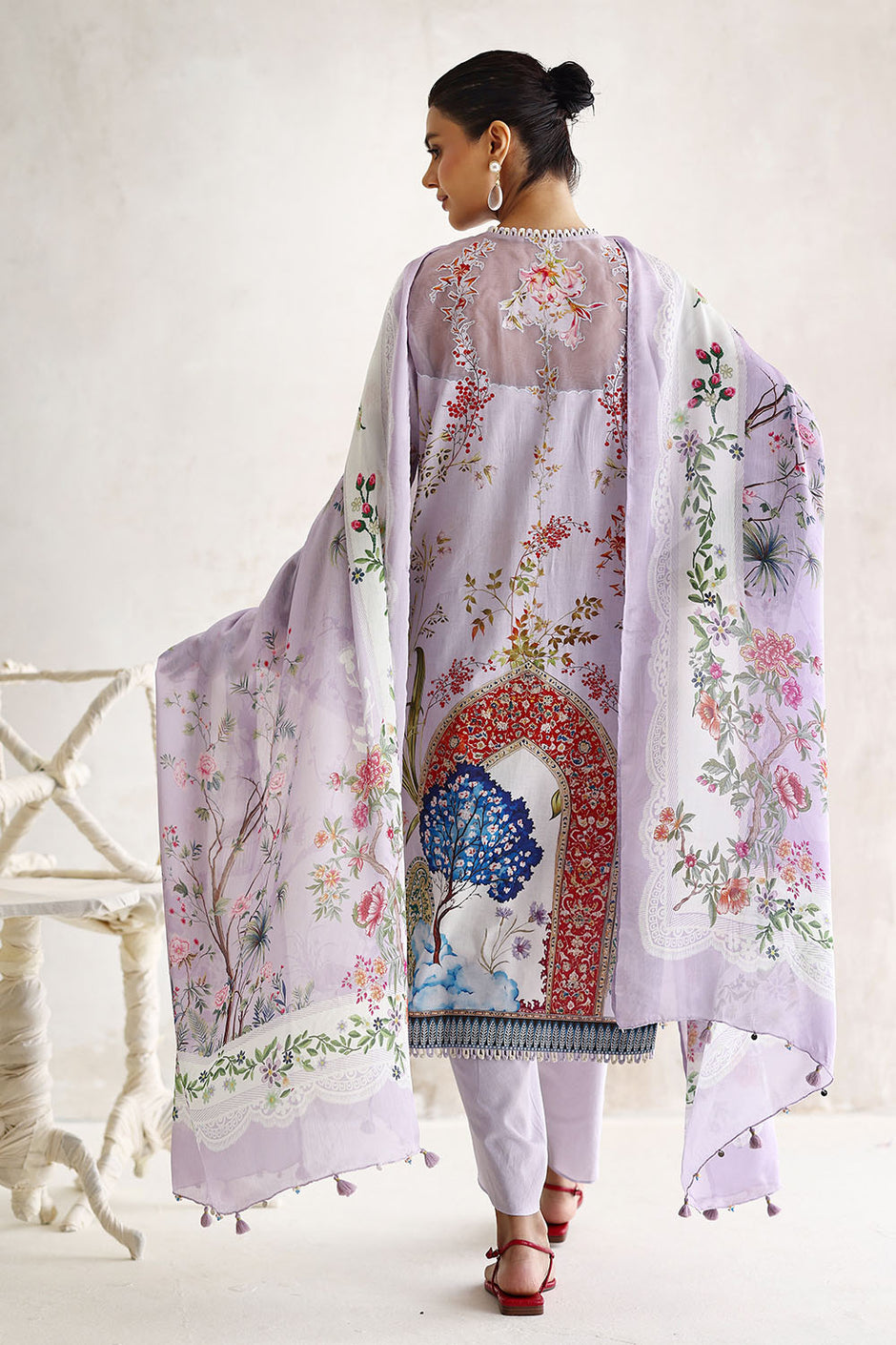 3 Piece Printed Lawn Suit with Printed Silk Dupatta