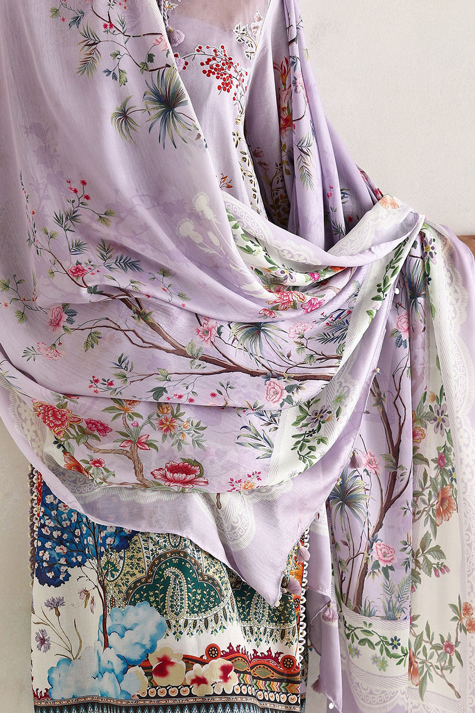 3 Piece Printed Lawn Suit with Printed Silk Dupatta