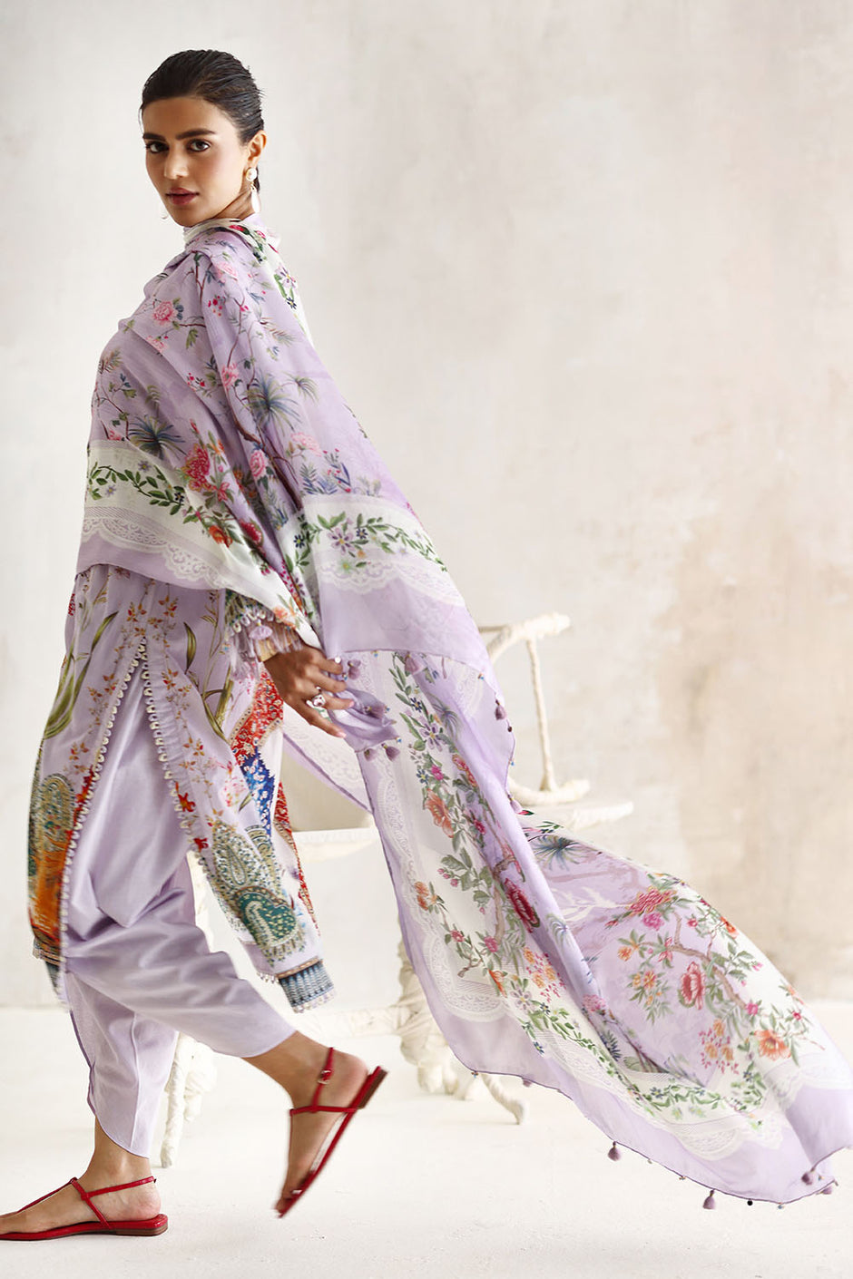3 Piece Printed Lawn Suit with Printed Silk Dupatta