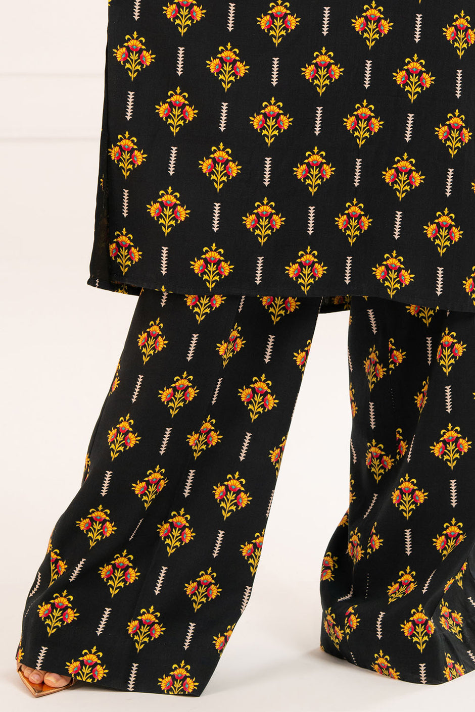 2 Piece Printed Slub Viscose Suit
