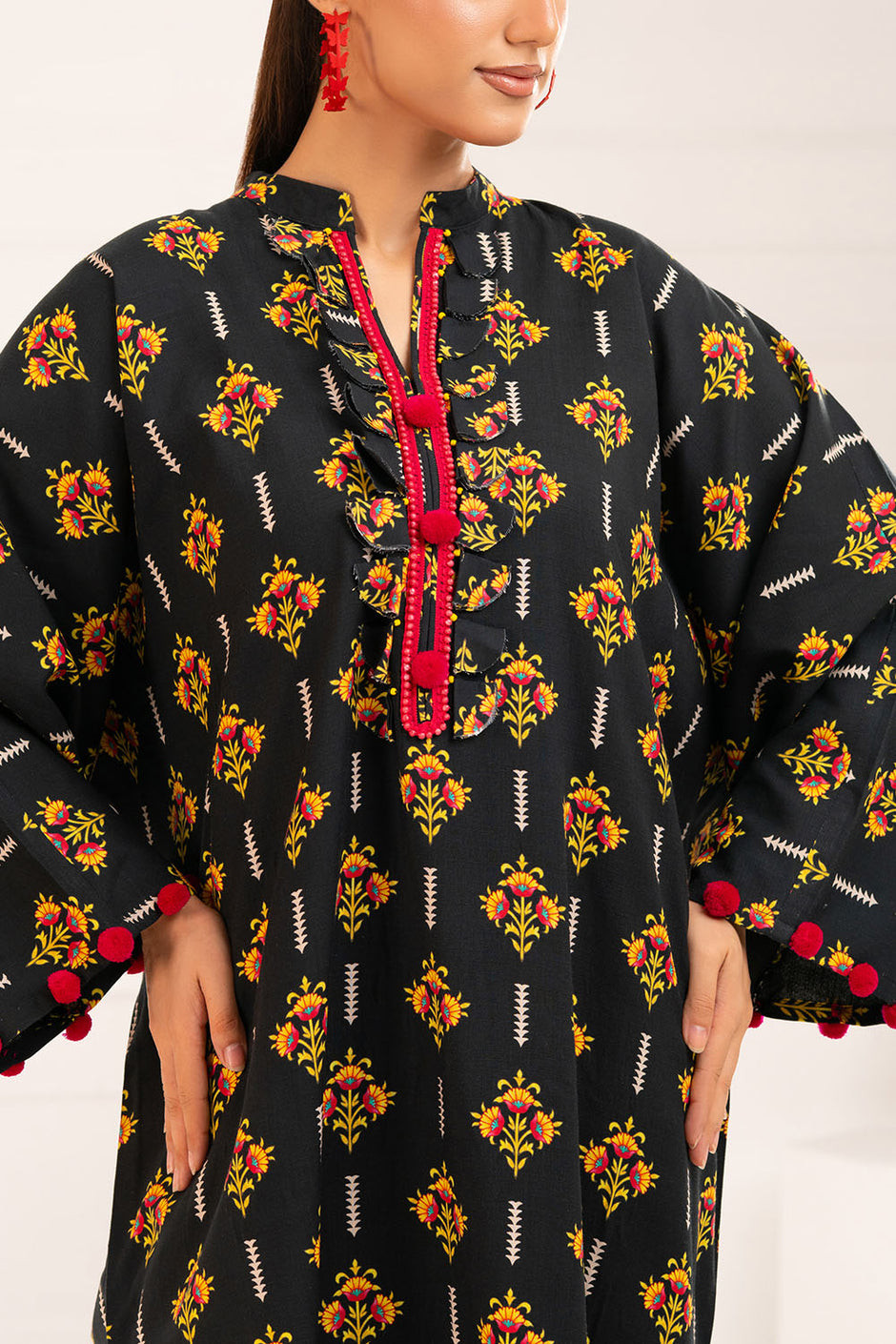 2 Piece Printed Slub Viscose Suit