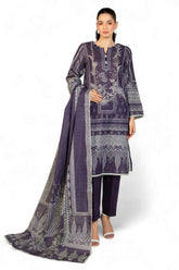 3 Piece Printed Stripe Khaddar Suit with Dupatta SD-52194