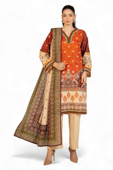 3 Piece Printed Zari Cotton & Khaddar Suit with Dupatta SD-52205
