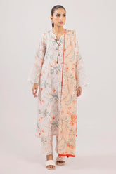 3 Piece Printed Zari Stripe Self Jacquard Suit with Dupatta SP-52095