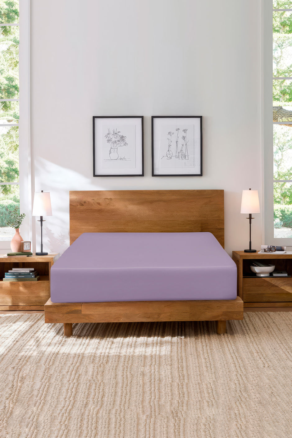 Purple Dove Water Repellent Jersey Fitted Sheet