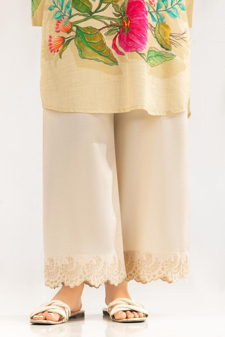 Rawsilk Embroidered Trouser