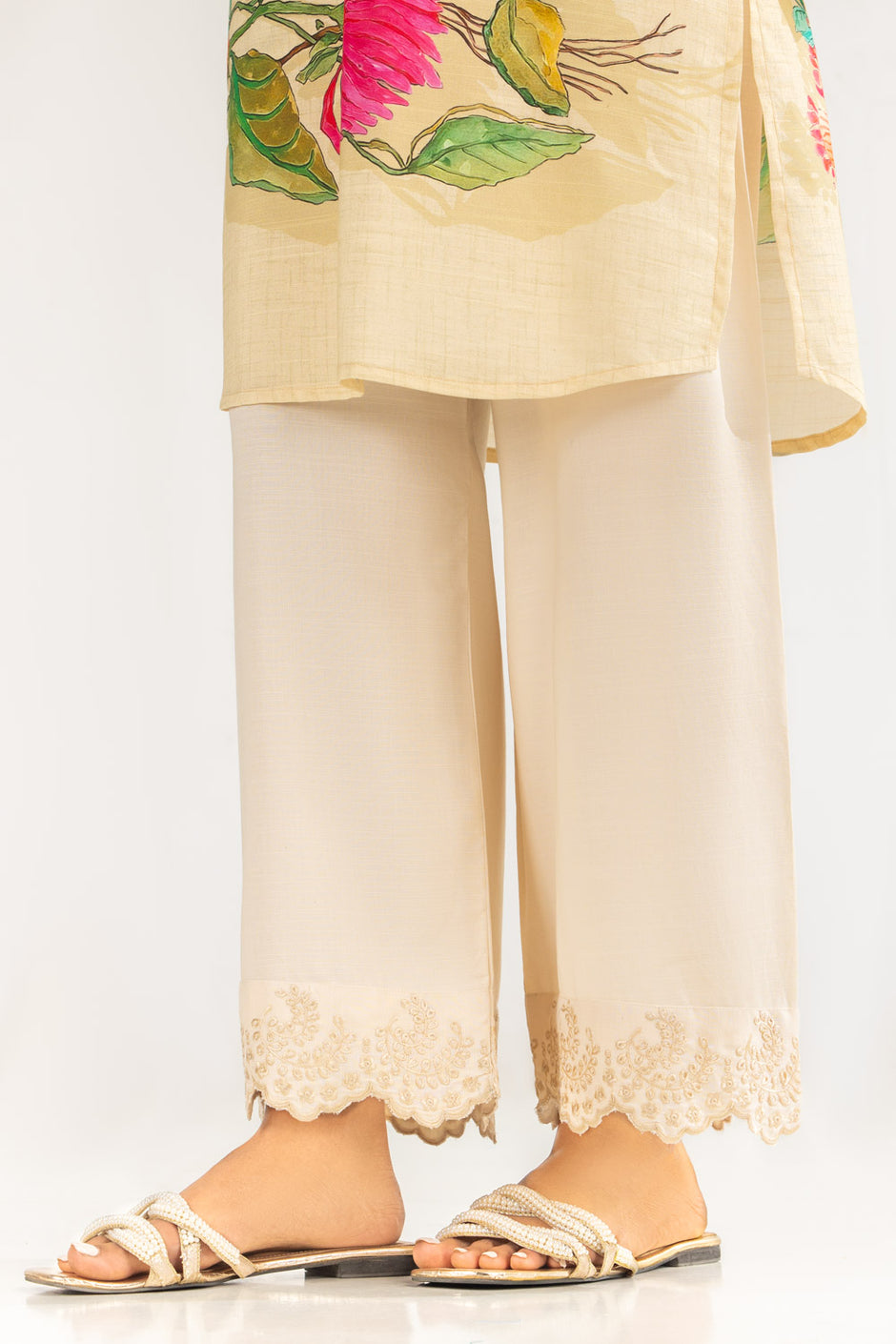 Rawsilk Embroidered Trouser