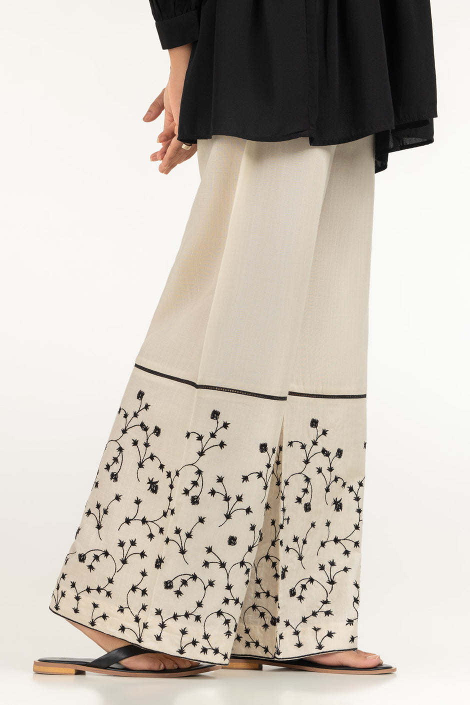 Rawsilk Embroidered Trouser