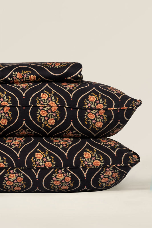 Rose Ogee T-200 Bed Sheet Set